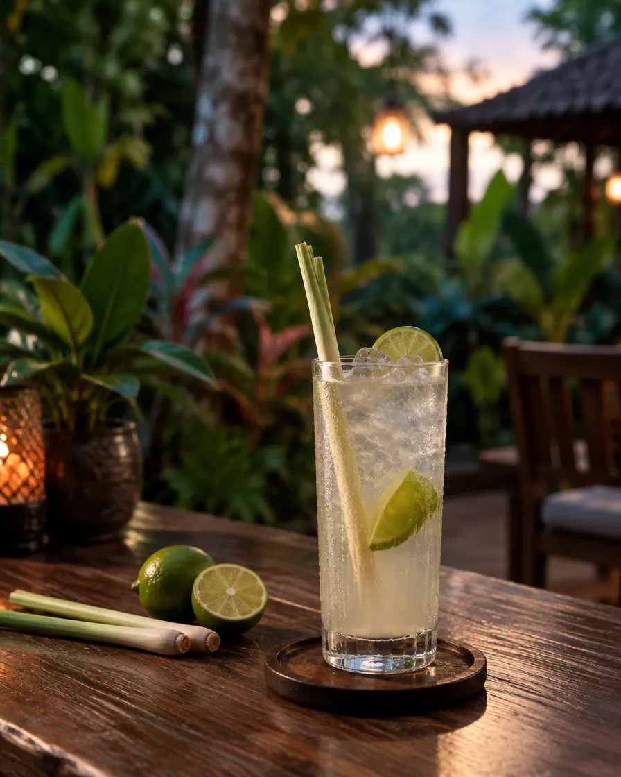 Gin cocktail with lemongrass